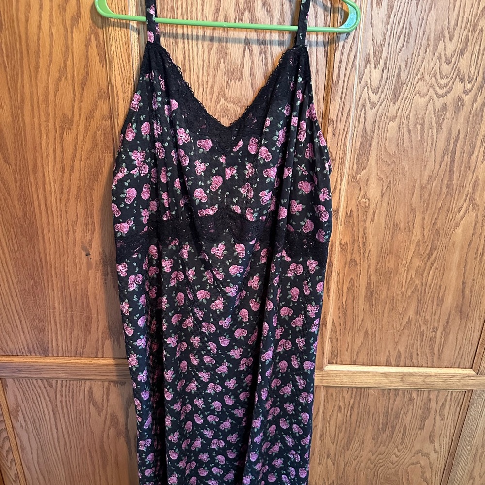 Torrid Tea Length Woven Jacquard Lace Trim Cami Dress